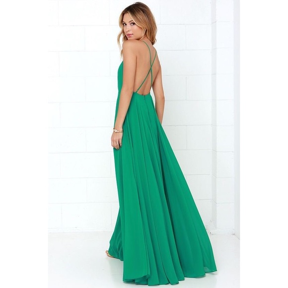Lulus Dresses & Skirts - New S green lulus Maxi gown dress